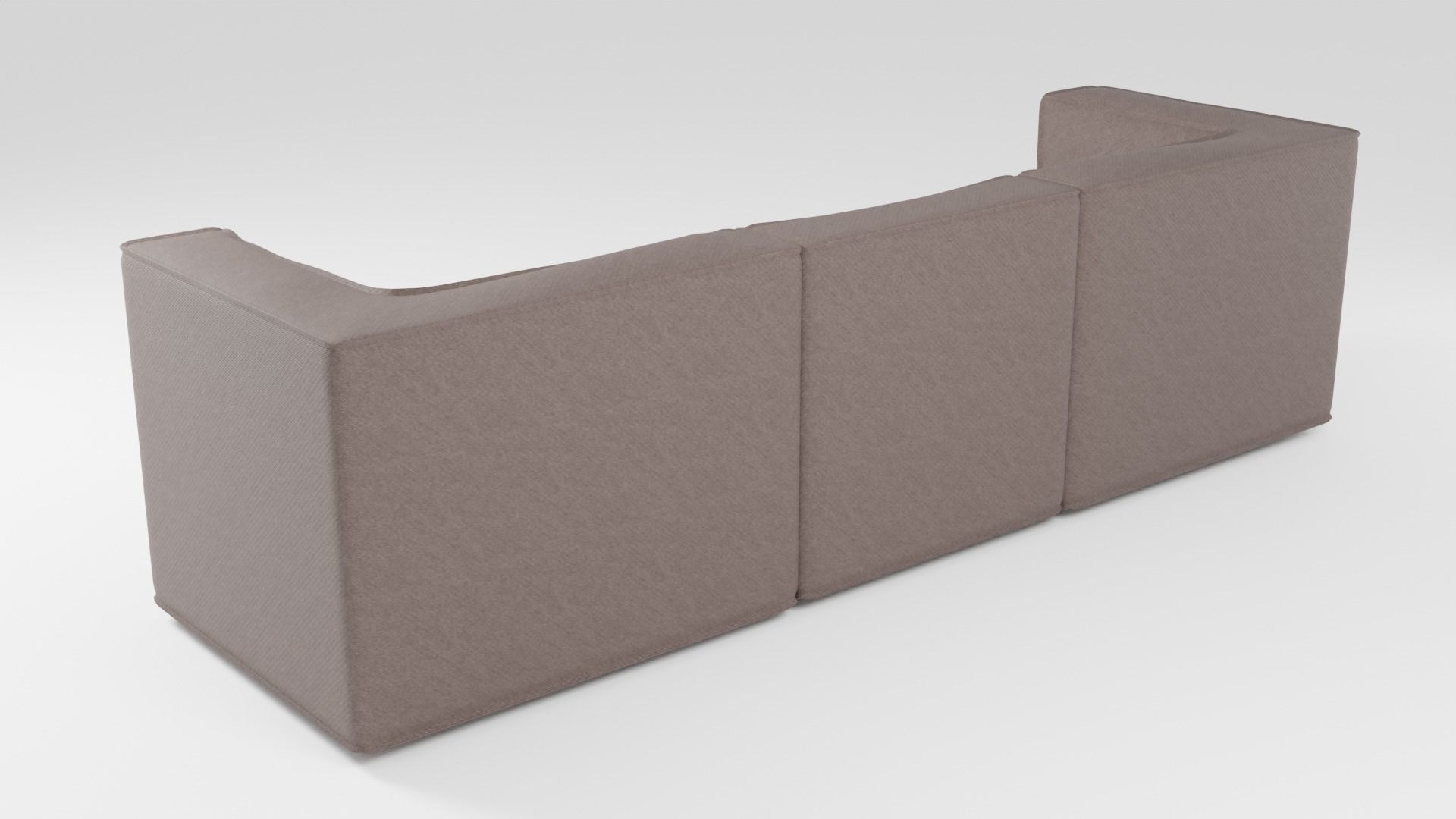 Sofa with simple lines in brown tones in a modern style 3D model_3