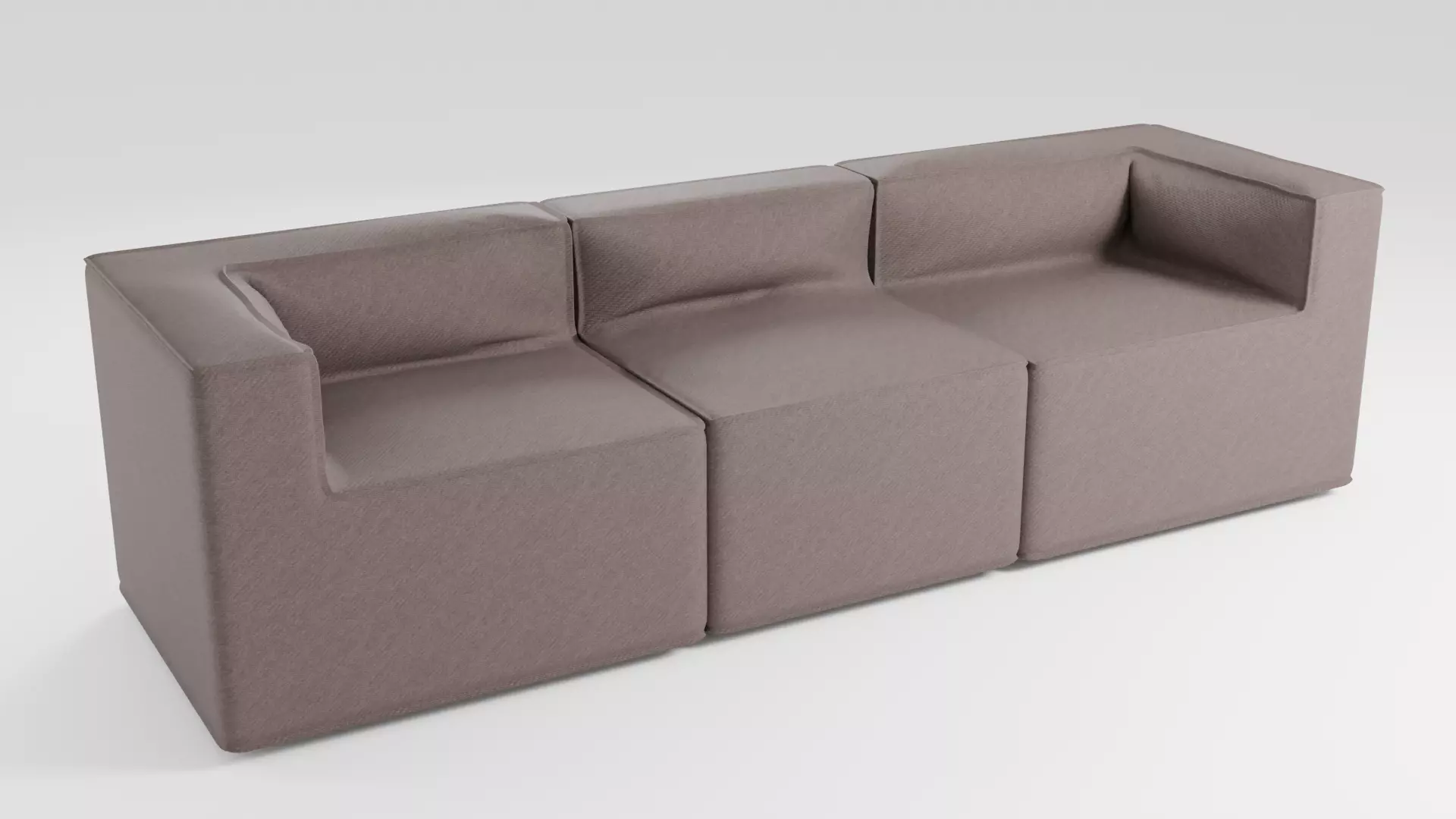 Sofa with simple lines in brown tones in a modern style 3D model_0