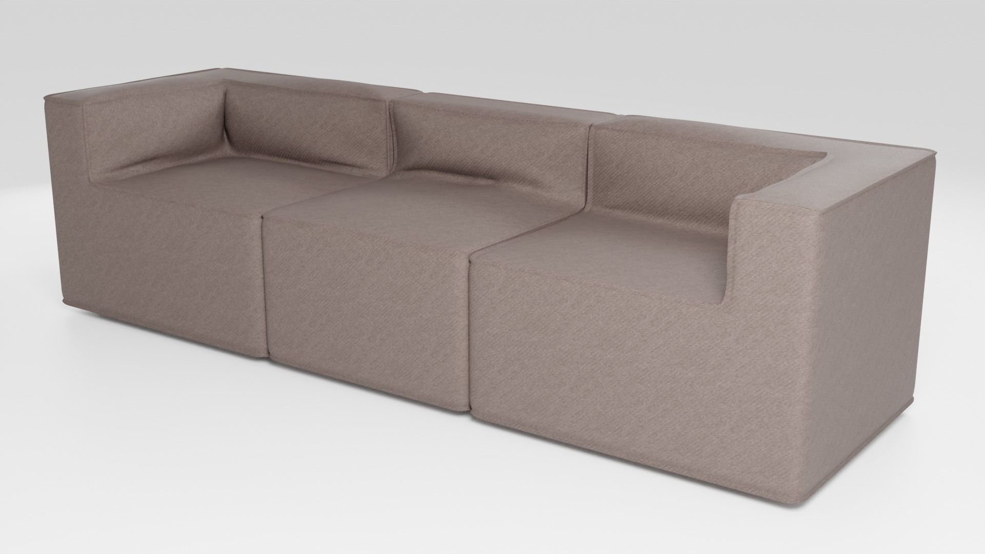 Sofa with simple lines in brown tones in a modern style 3D model_4