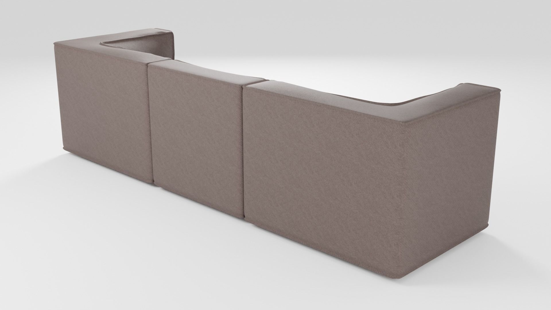 Sofa with simple lines in brown tones in a modern style 3D model_2