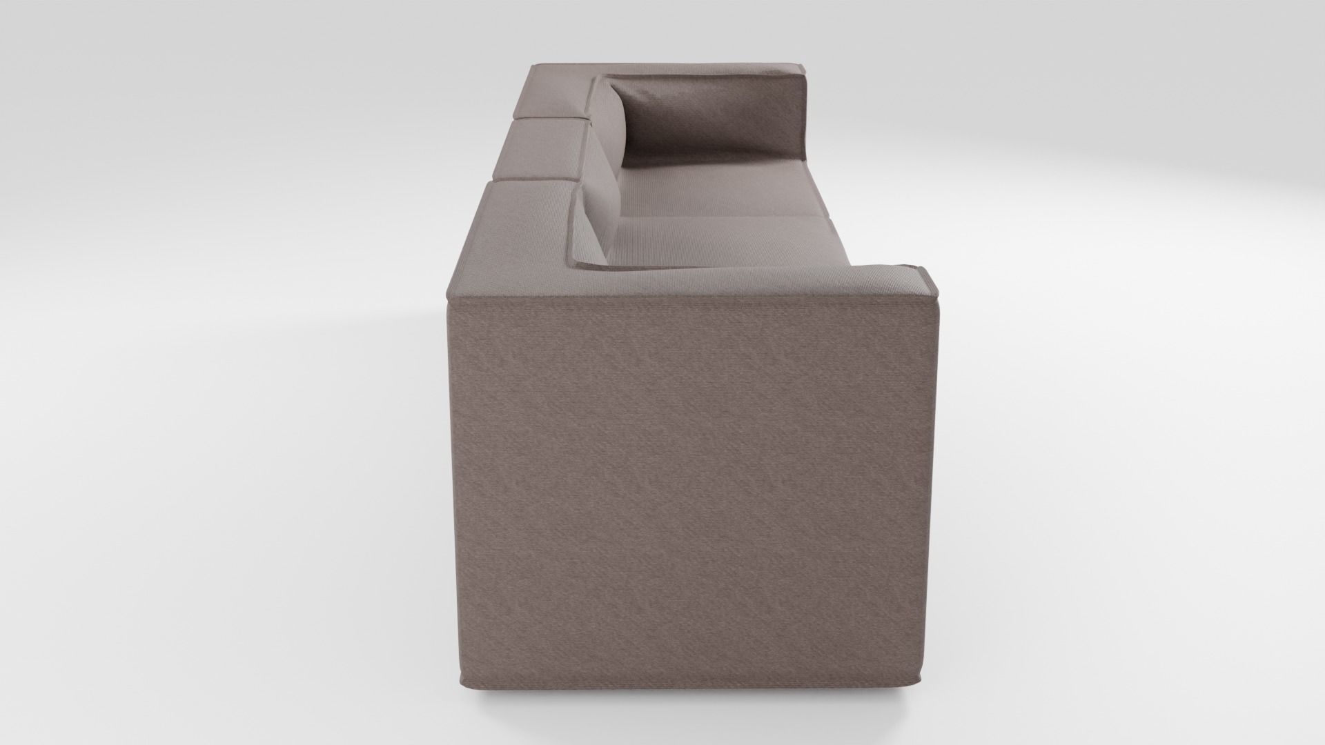 Sofa with simple lines in brown tones in a modern style 3D model_1