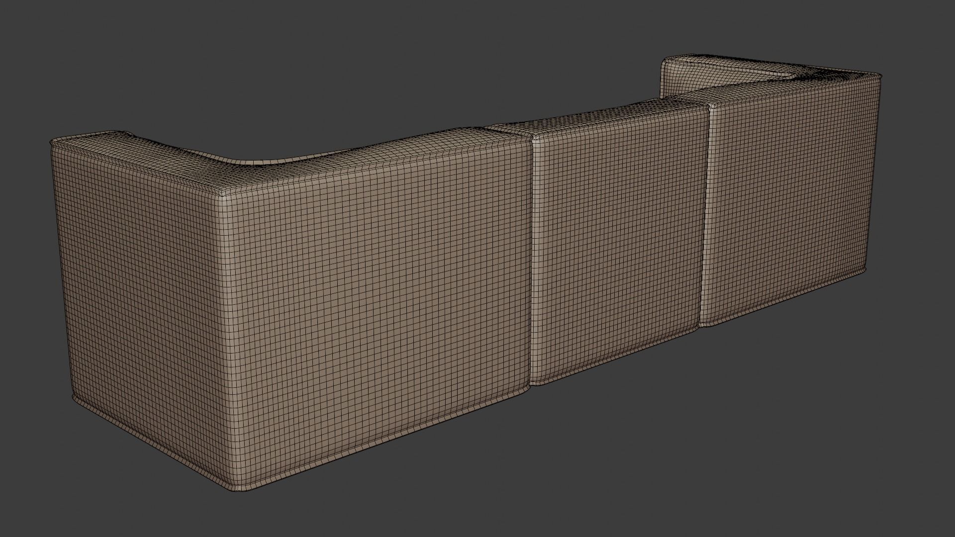 Sofa with simple lines in brown tones in a modern style 3D model_7