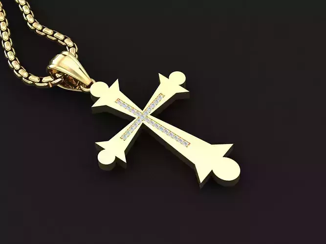 High Cross Pendant Light Gold 18K 3CP037