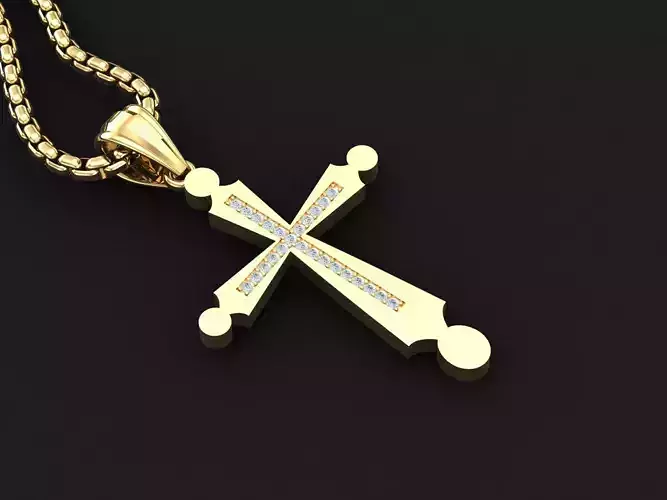 High Cross Pendant Light Gold 18K 3CP036