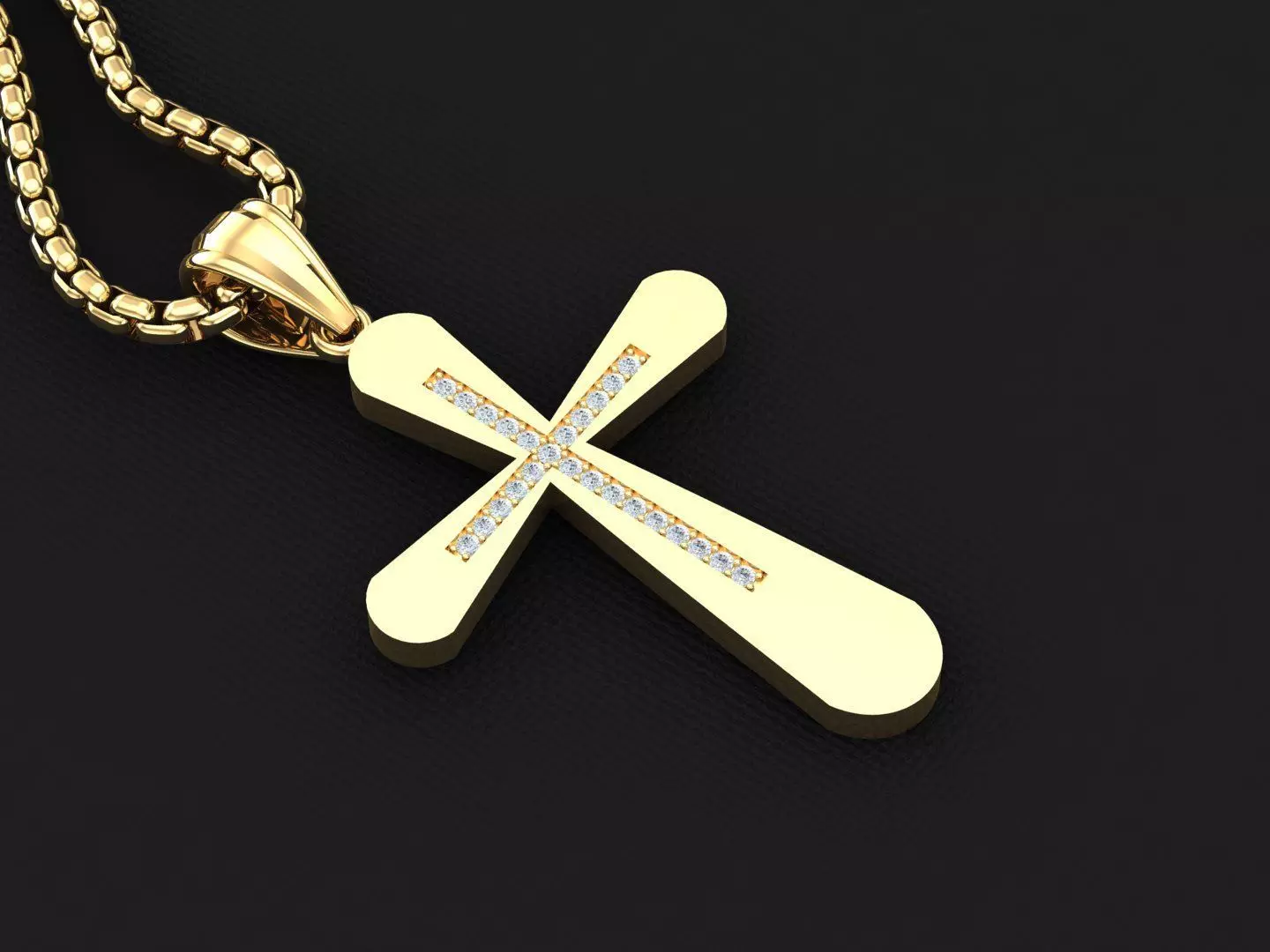 High Cross Pendant Light Gold 18K 3CP035 3D model 3D printable | CGTrader