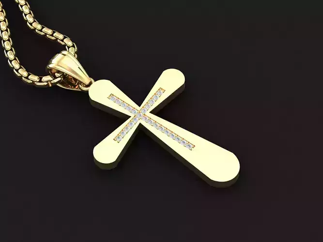 High Cross Pendant Light Gold 18K 3CP035