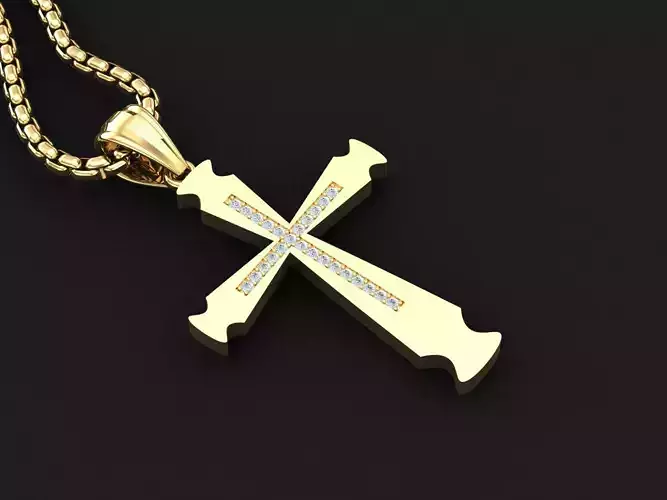 High Cross Pendant Light Gold 18K 3CP026