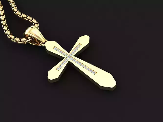 High Cross Pendant Light Gold 18K 3CP025