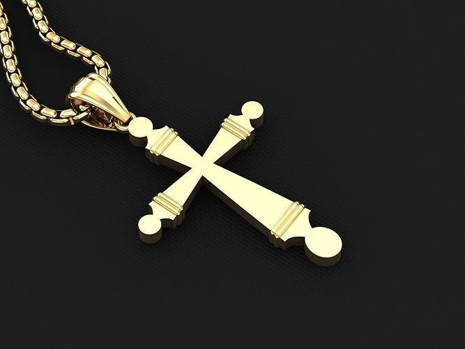 High Cross Pendant Light Gold 18K 3CP024 3D print model
