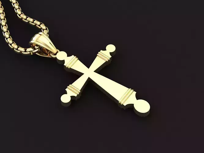 High Cross Pendant Light Gold 18K 3CP024 3D print model