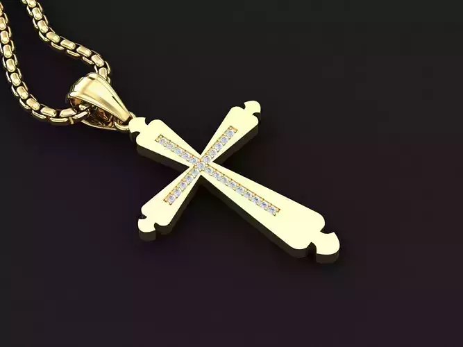 High Cross Pendant Light Gold 18K 3CP023