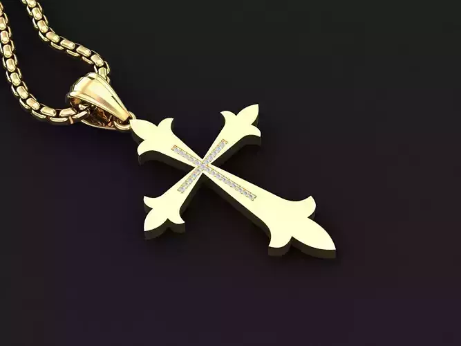 High Cross Pendant Light Gold 18K 3CP021