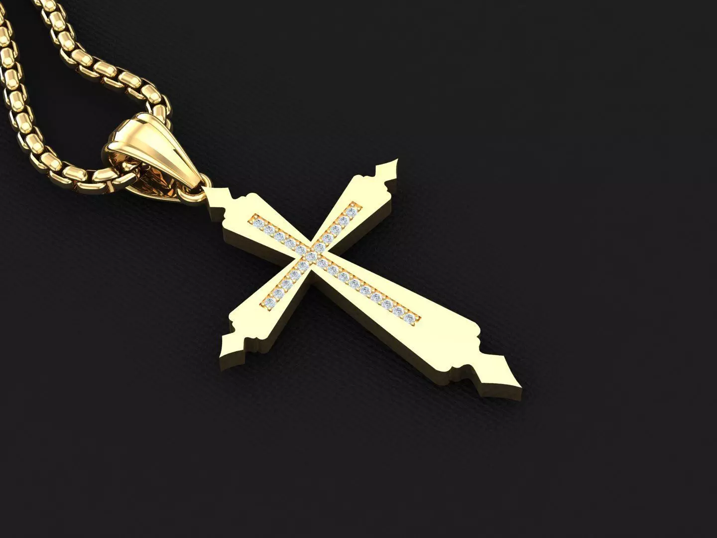 High Cross Pendant Light Gold 18K 3CP018 3D print model