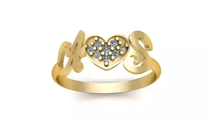 Women Fashion Alphabets Ring 3D print model