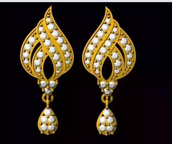 Studs Earrings 3dm and stl file 3D print model