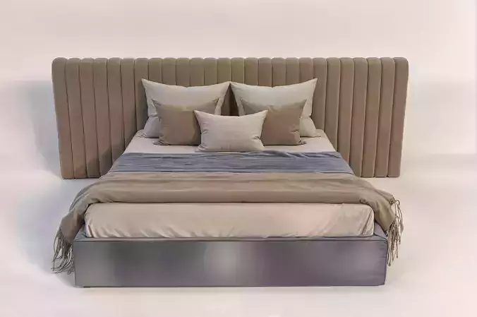 Double bed Low-poly 3D model