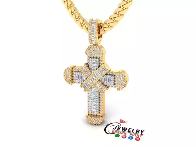Custom Cross Diamond Pendant - Crucifixion Cross Necklace  