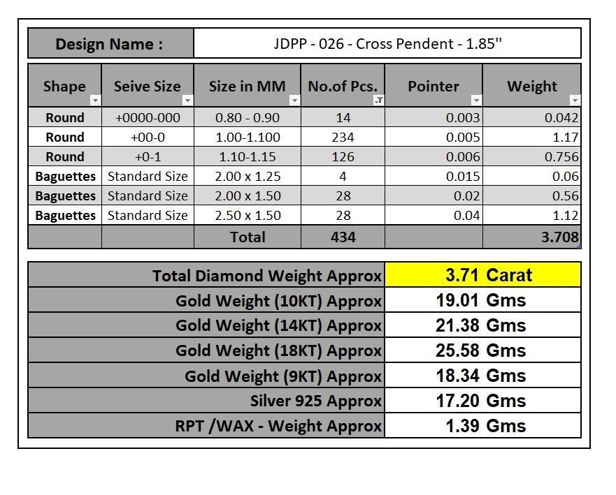 Custom Cross Diamond Pendant - Crucifixion Cross Necklace 3D print model_23