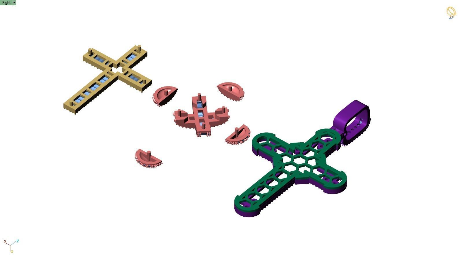 Custom Cross Diamond Pendant - Crucifixion Cross Necklace 3D print model_15