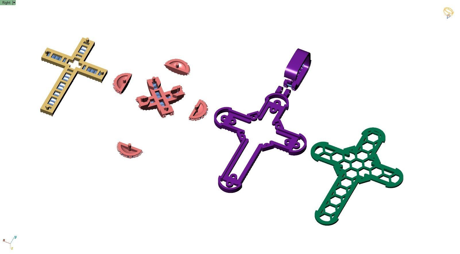 Custom Cross Diamond Pendant - Crucifixion Cross Necklace 3D print model_17