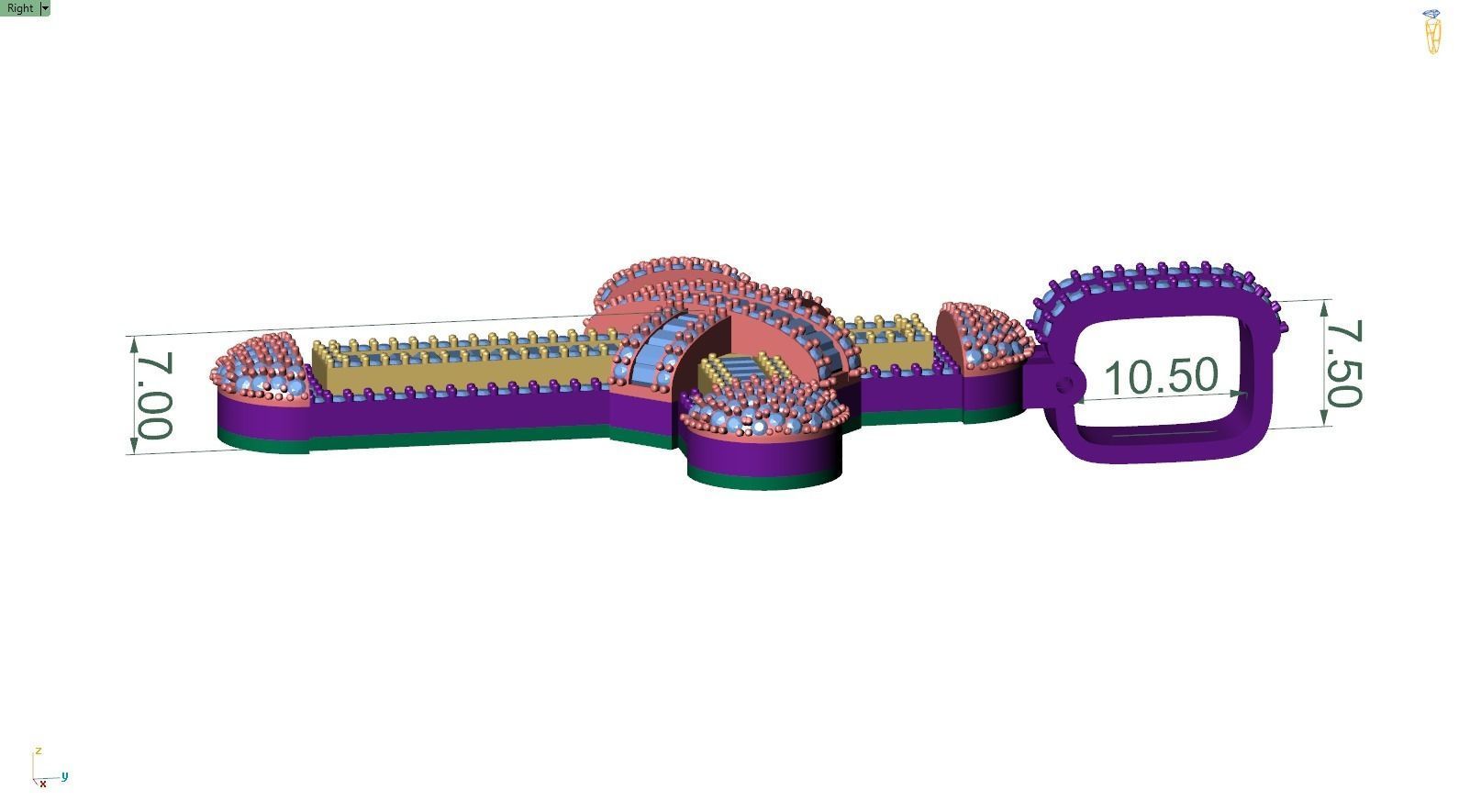 Custom Cross Diamond Pendant - Crucifixion Cross Necklace 3D print model_8