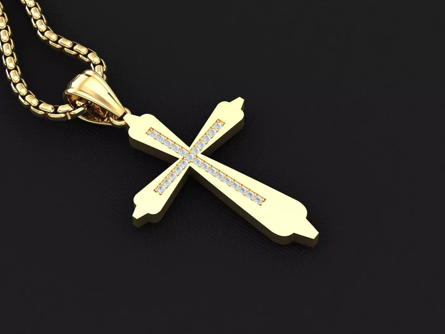 High Cross Pendant Light Gold 18K 3CP019 3D print model