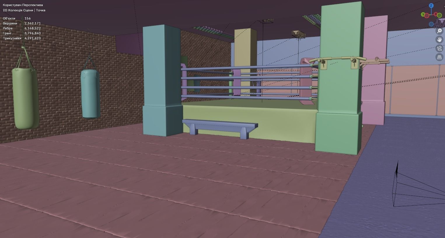 Boxing club 3D model_8