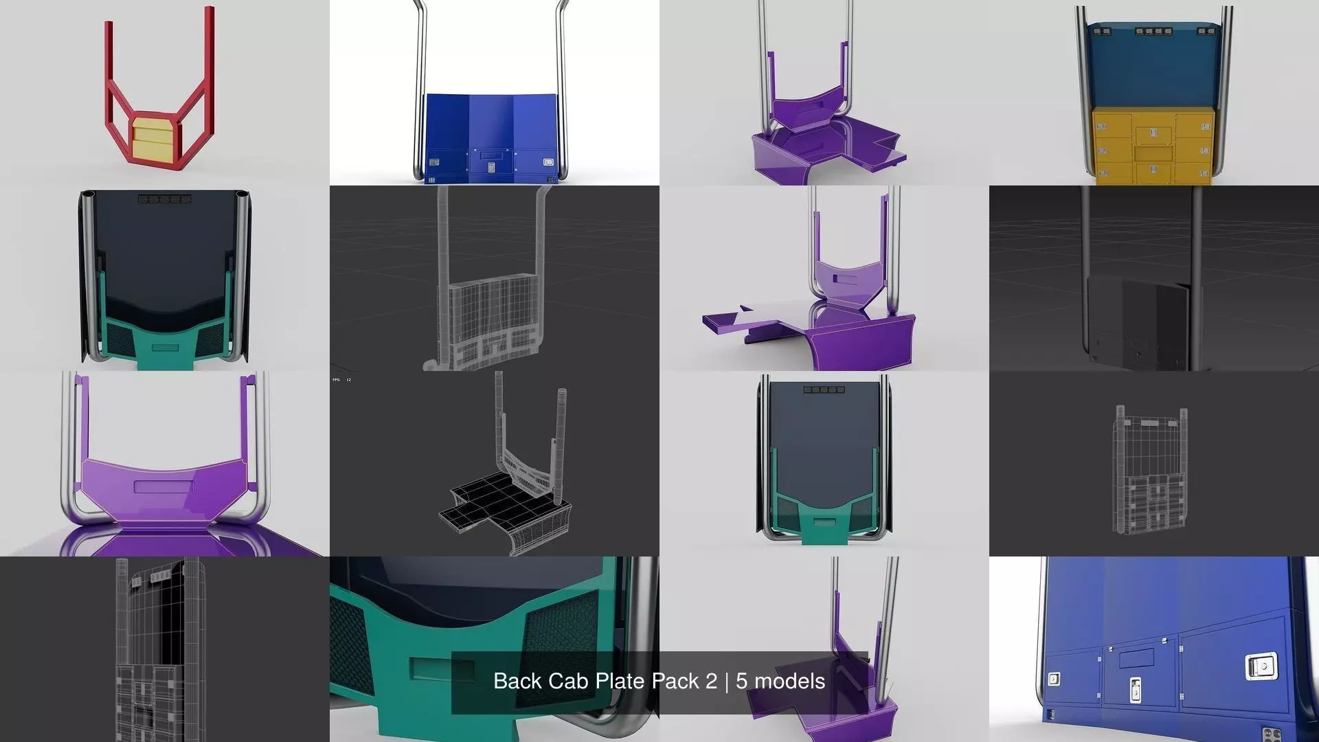 Back Cab Plate Pack 2 3D Model Collection_0