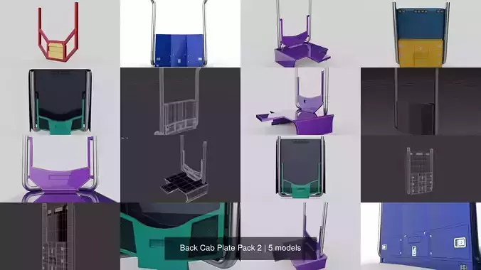 Back Cab Plate Pack 2 3D Model Collection