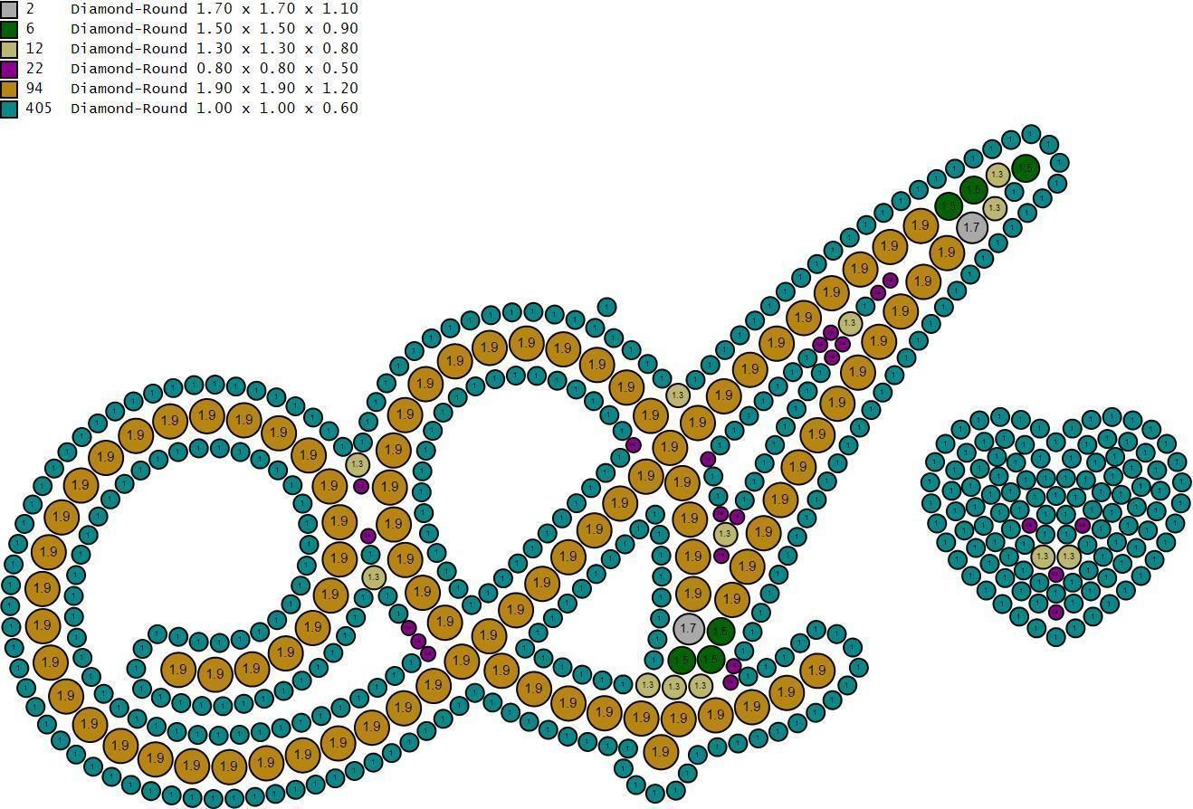 Custom Cursive Initial A Letter Diamond Pendant A to Z Alphabet 3D print model_19