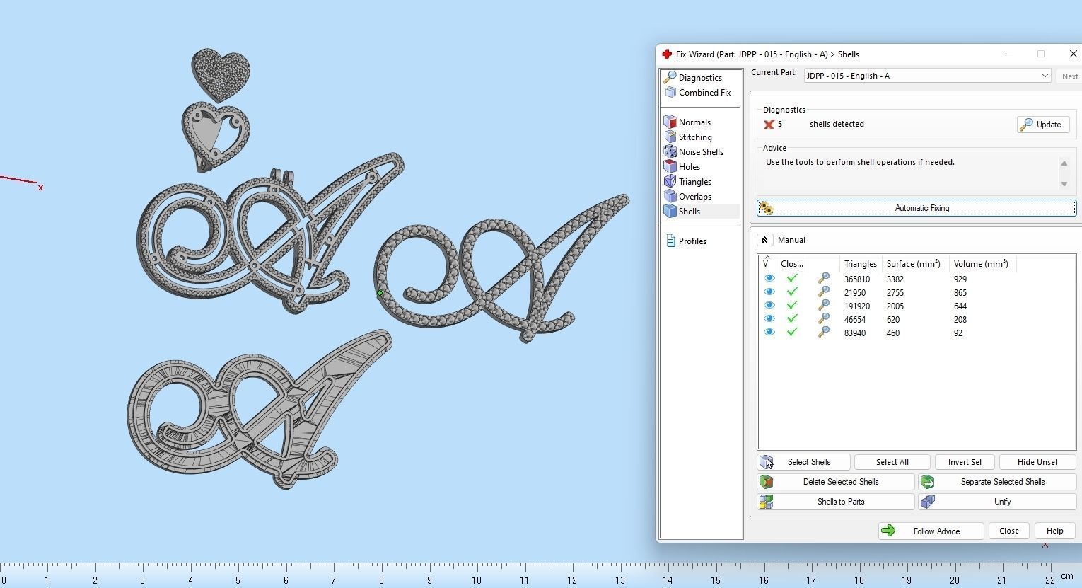 Custom Cursive Initial A Letter Diamond Pendant A to Z Alphabet 3D print model_18