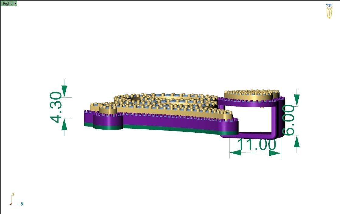 Custom Cursive Initial A Letter Diamond Pendant A to Z Alphabet 3D print model_7