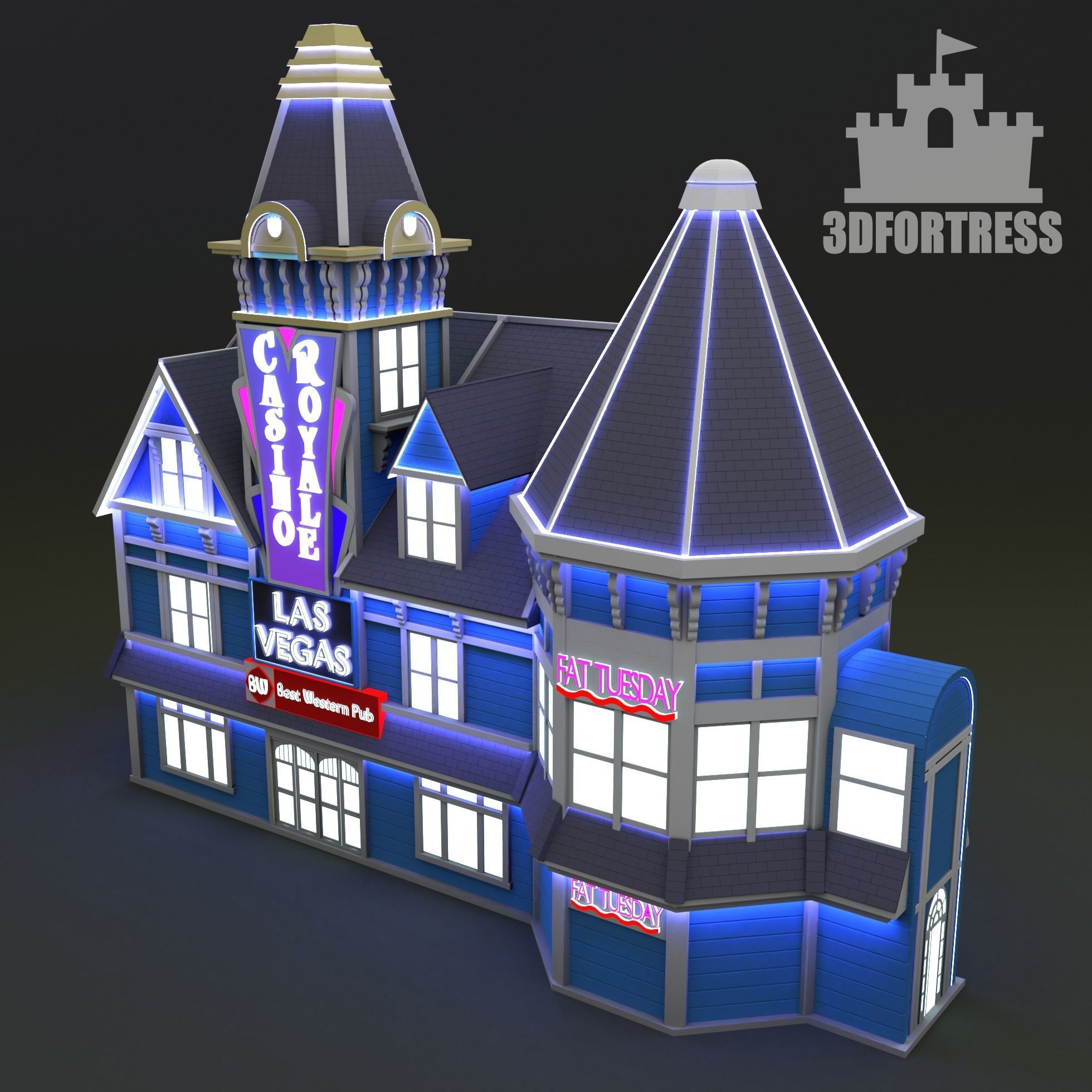 Casino Royale Hotel Stock 3D print model_3