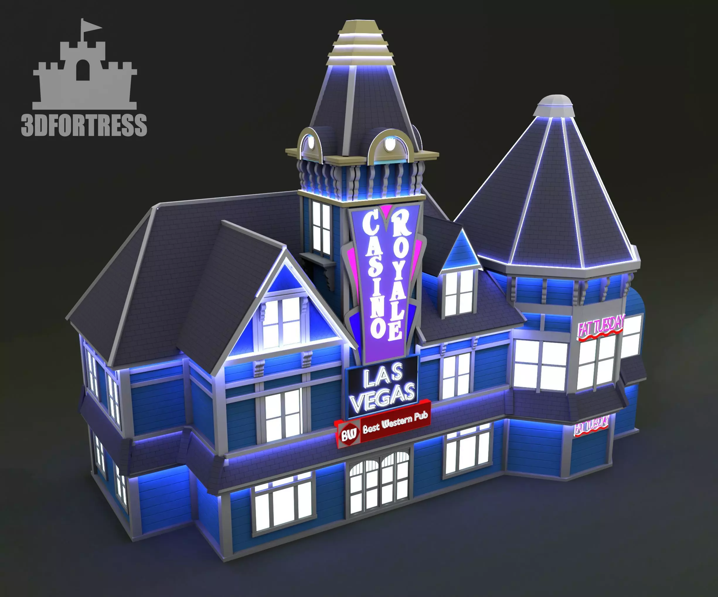 Casino Royale Hotel Stock 3D print model_0