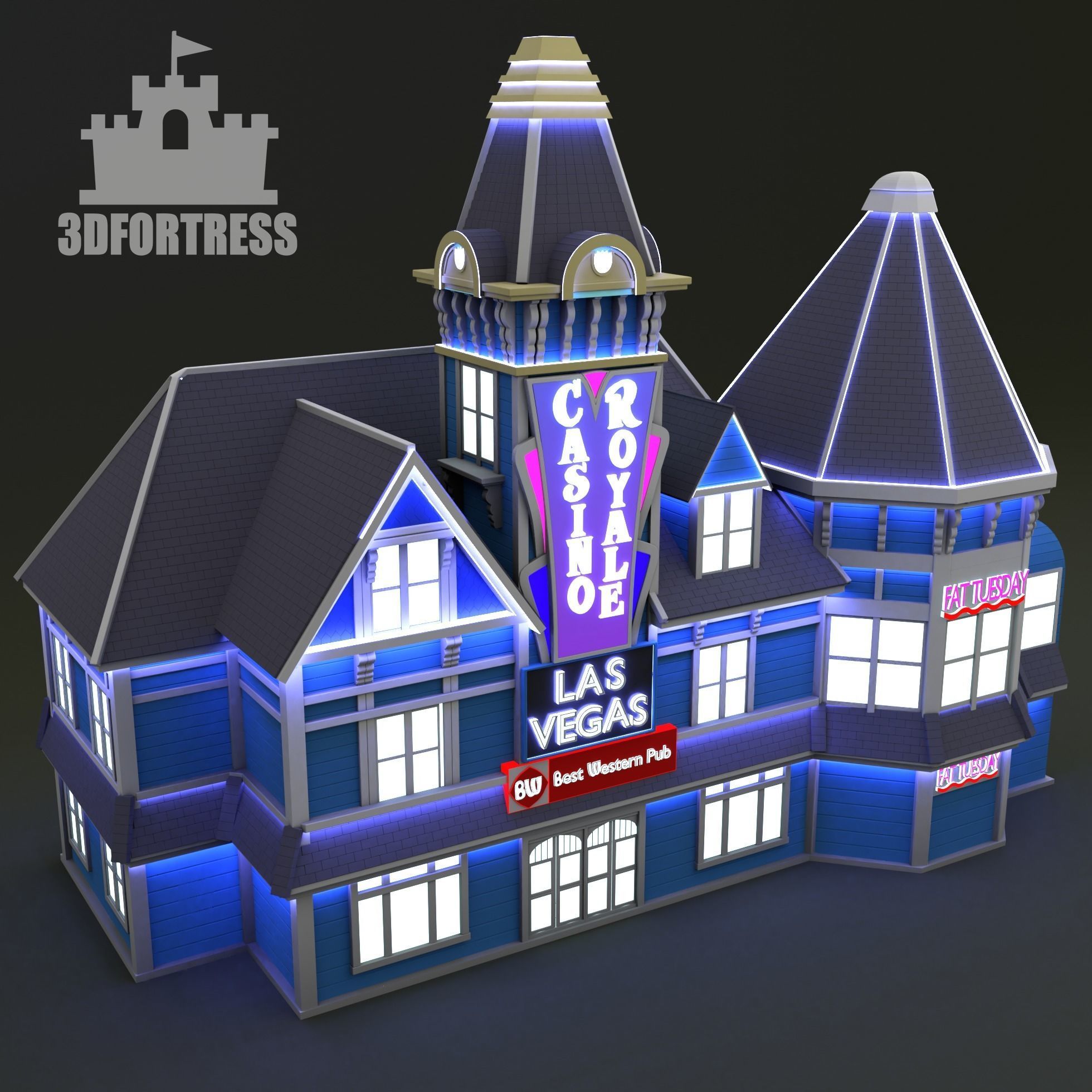 Casino Royale Hotel Stock 3D print model_1