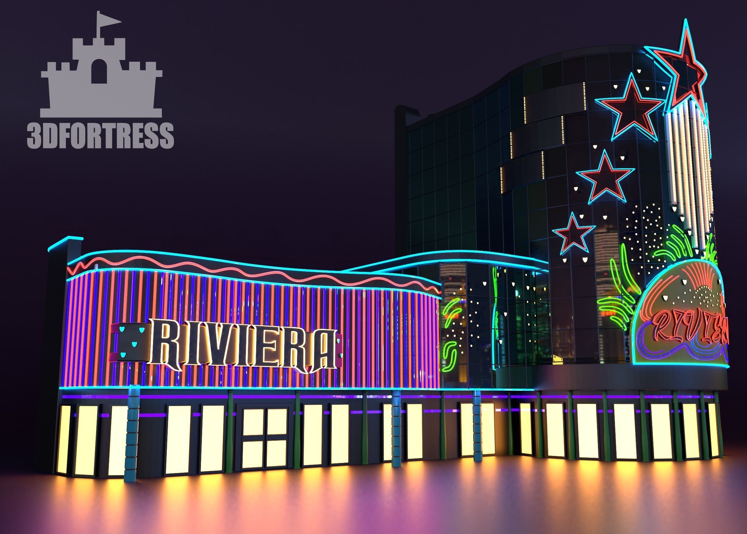 Casino Riviera 3D print model_2