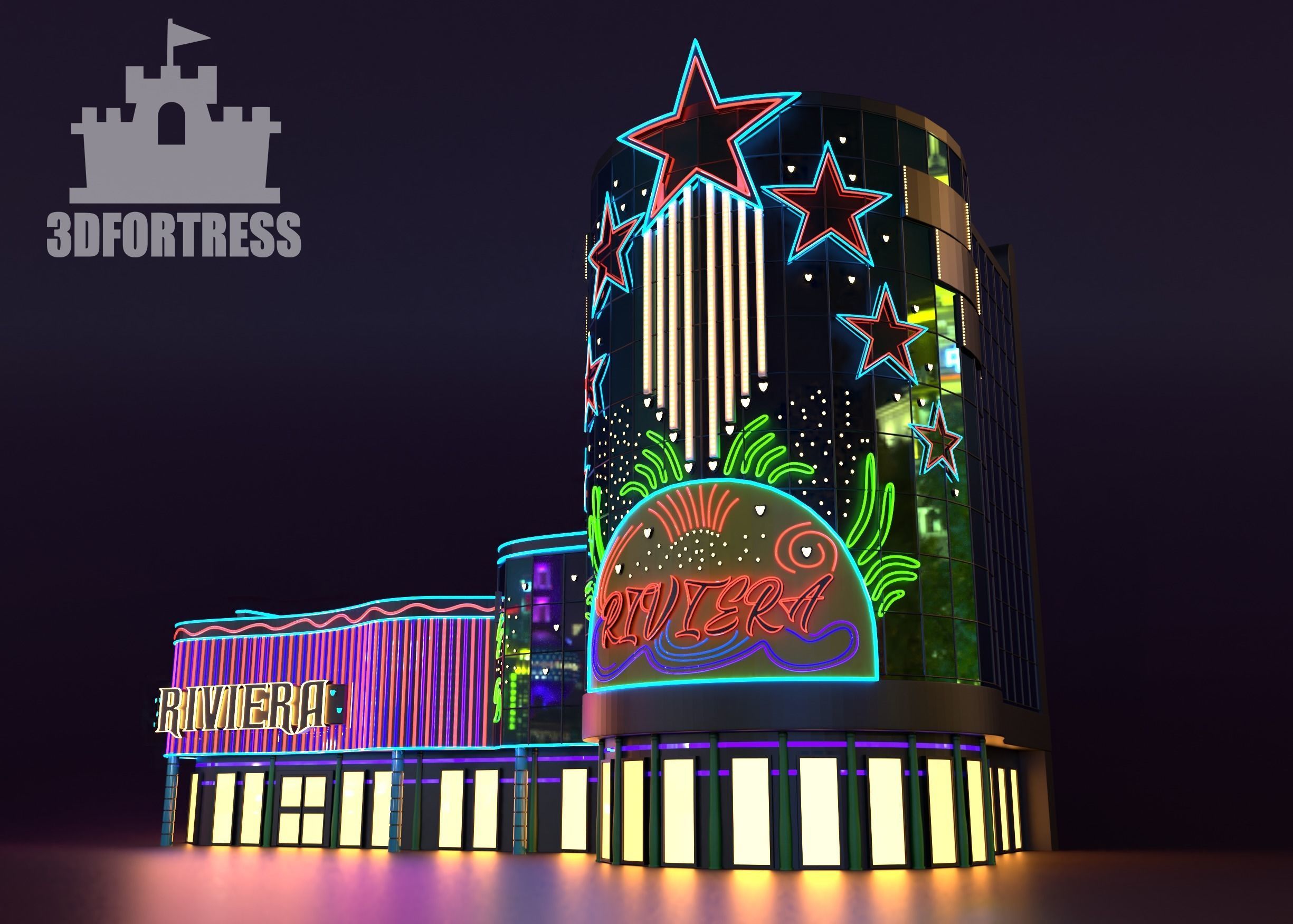 Casino Riviera 3D print model_3