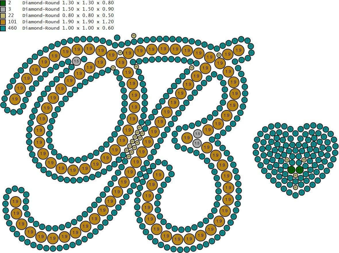 Custom Cursive Initial B Letter Diamond Pendant A to Z Alphabet 3D print model_20