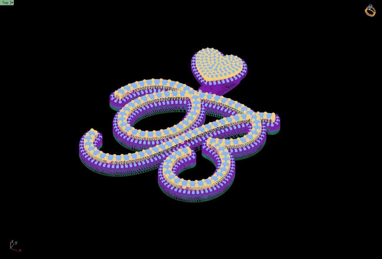 Custom Cursive Initial B Letter Diamond Pendant A to Z Alphabet 3D print model_15