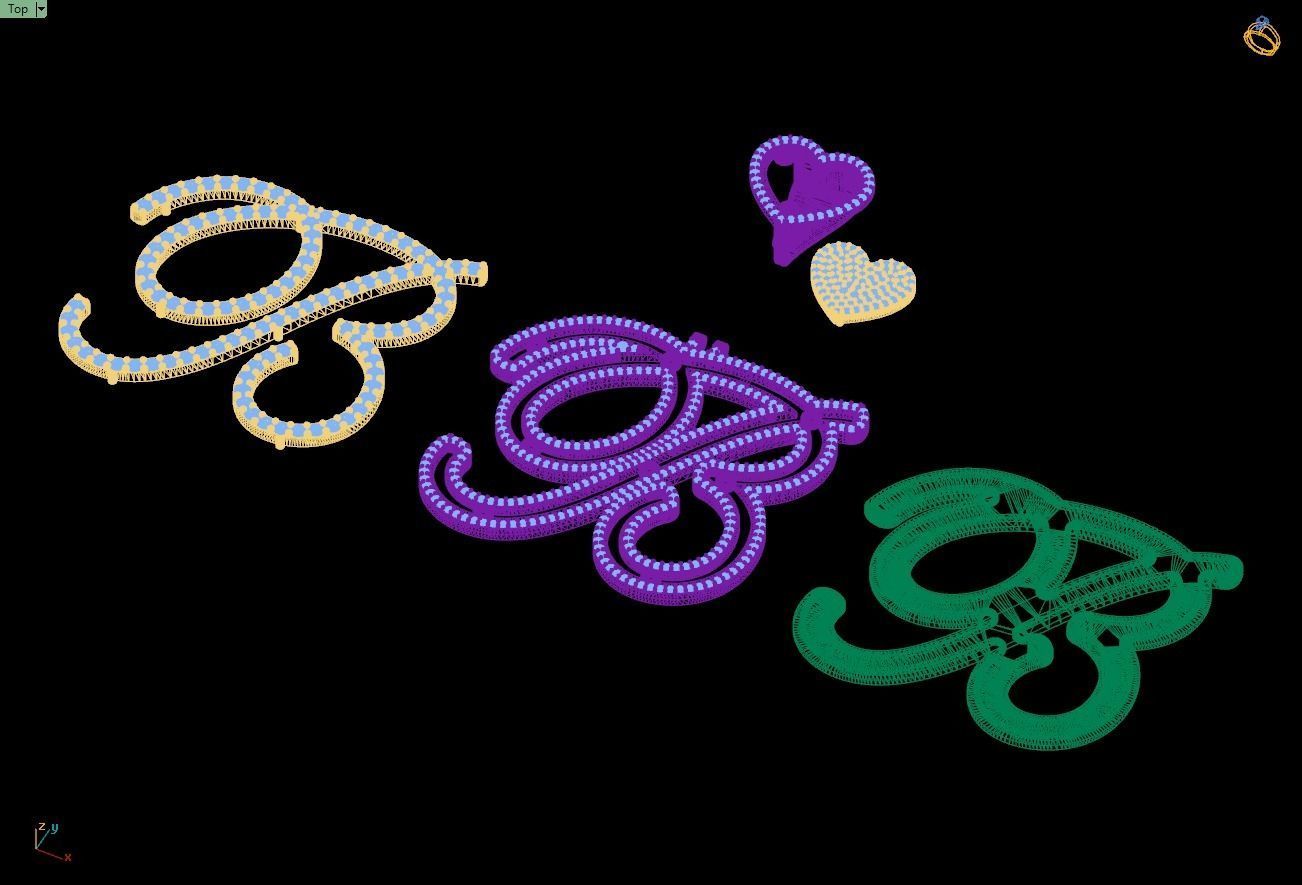 Custom Cursive Initial B Letter Diamond Pendant A to Z Alphabet 3D print model_16