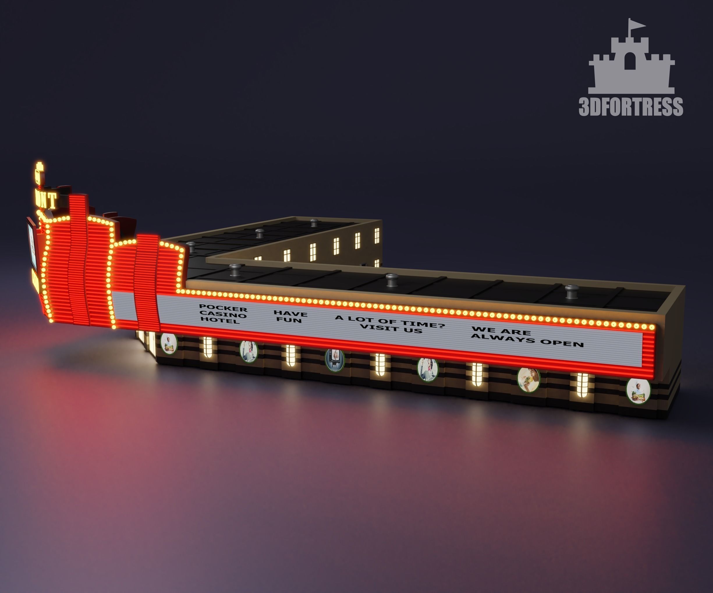 Casino Fremont 3D print model_1
