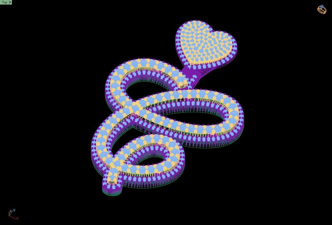 Custom Cursive Initial C Letter Diamond Pendant A to Z Alphabet 3D print model_15