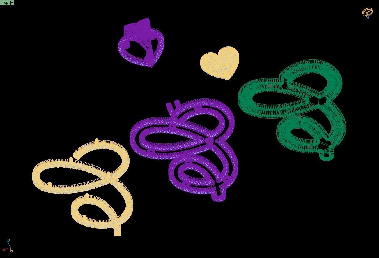 Custom Cursive Initial C Letter Diamond Pendant A to Z Alphabet 3D print model_17