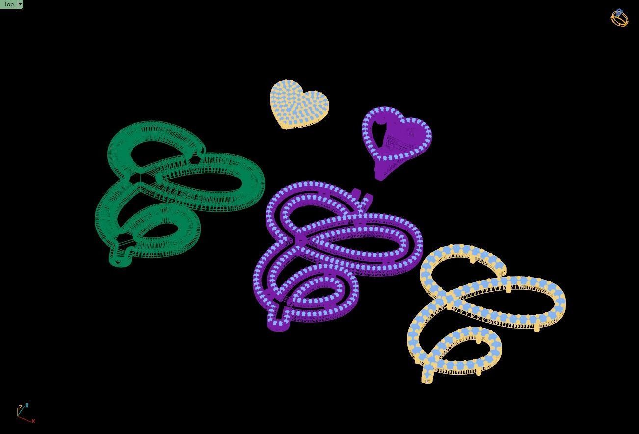 Custom Cursive Initial C Letter Diamond Pendant A to Z Alphabet 3D print model_16