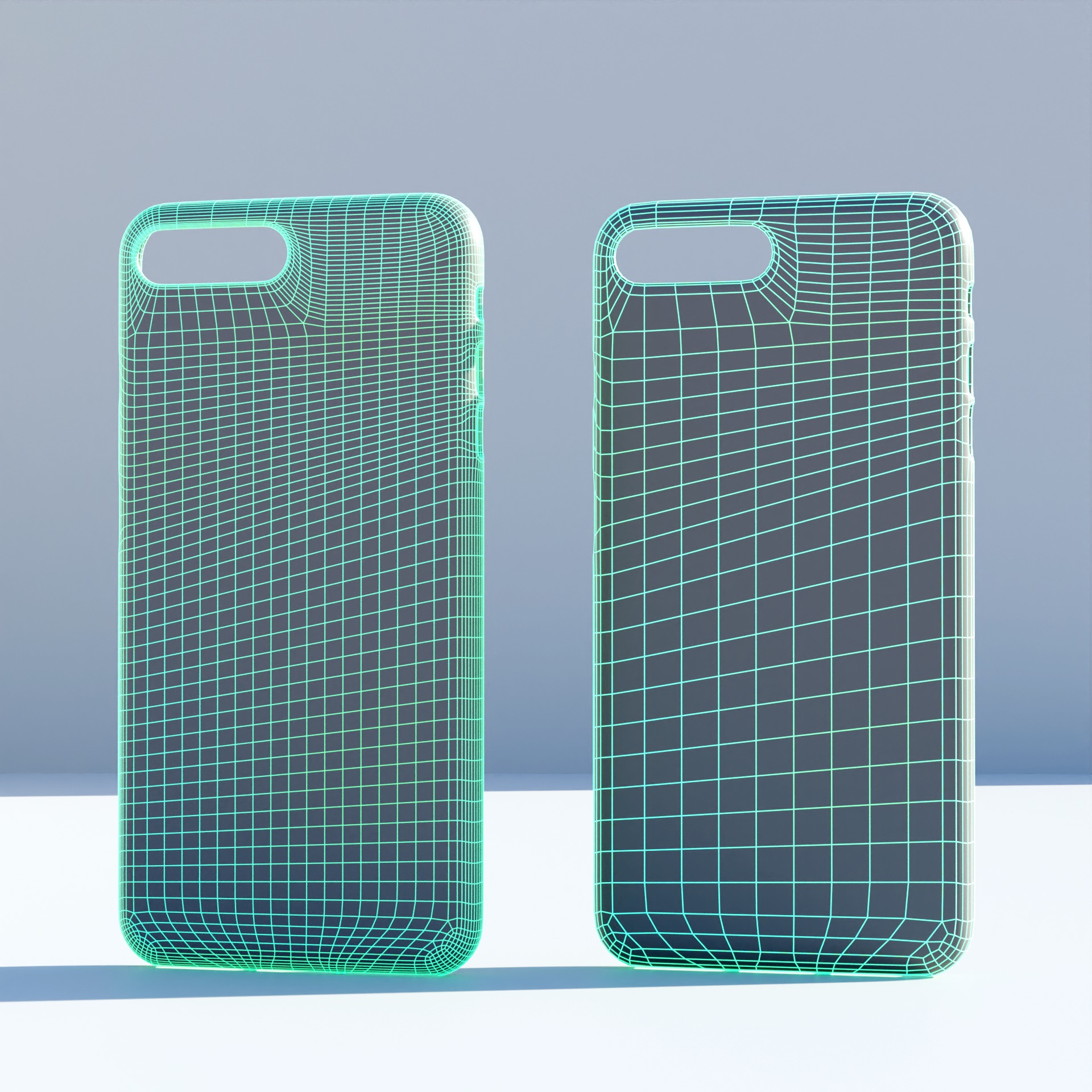 iPhone 8 plus 3D Mesh - all-quad and UV Unwrapped Low-poly 3D model_3
