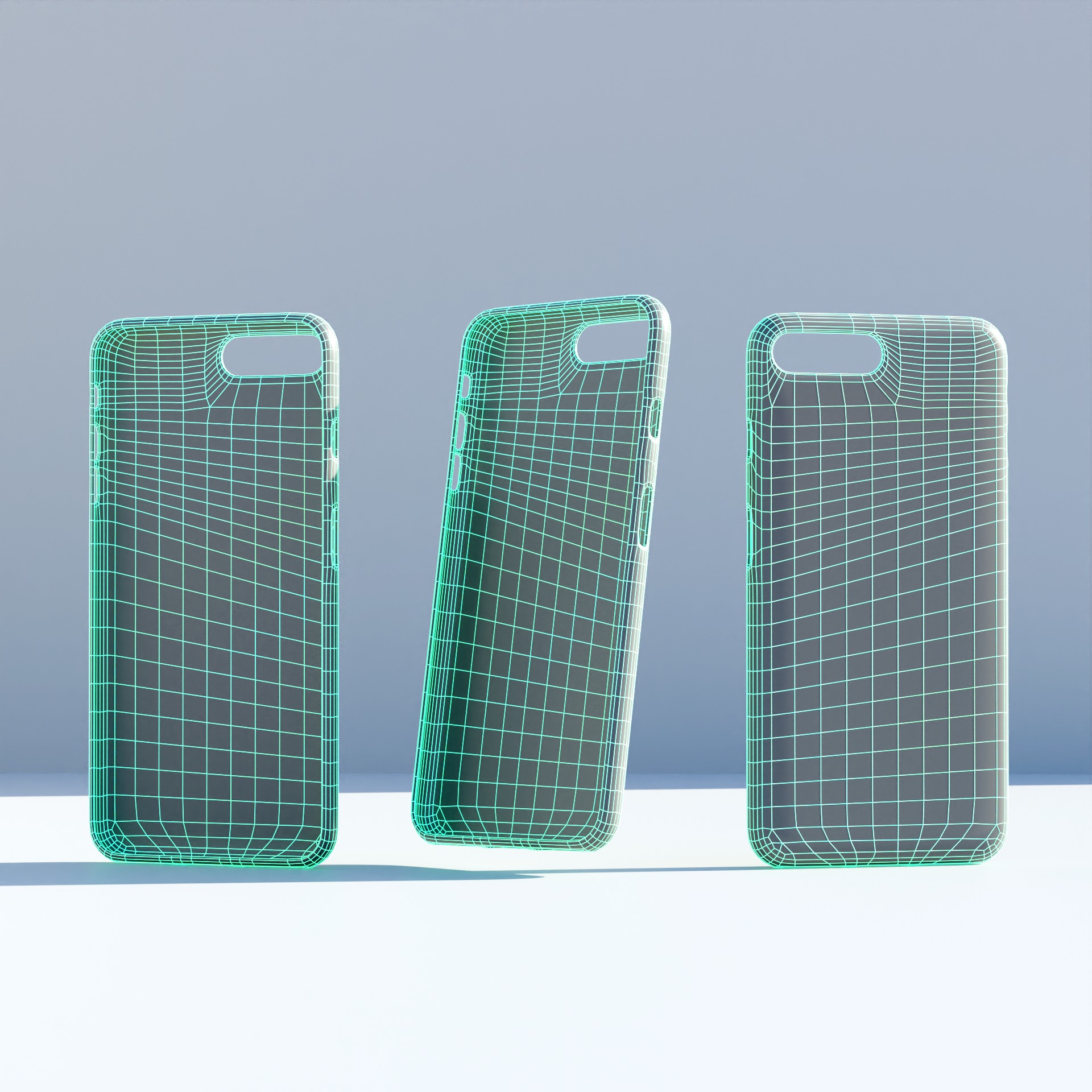 iPhone 8 plus 3D Mesh - all-quad and UV Unwrapped Low-poly 3D model_1