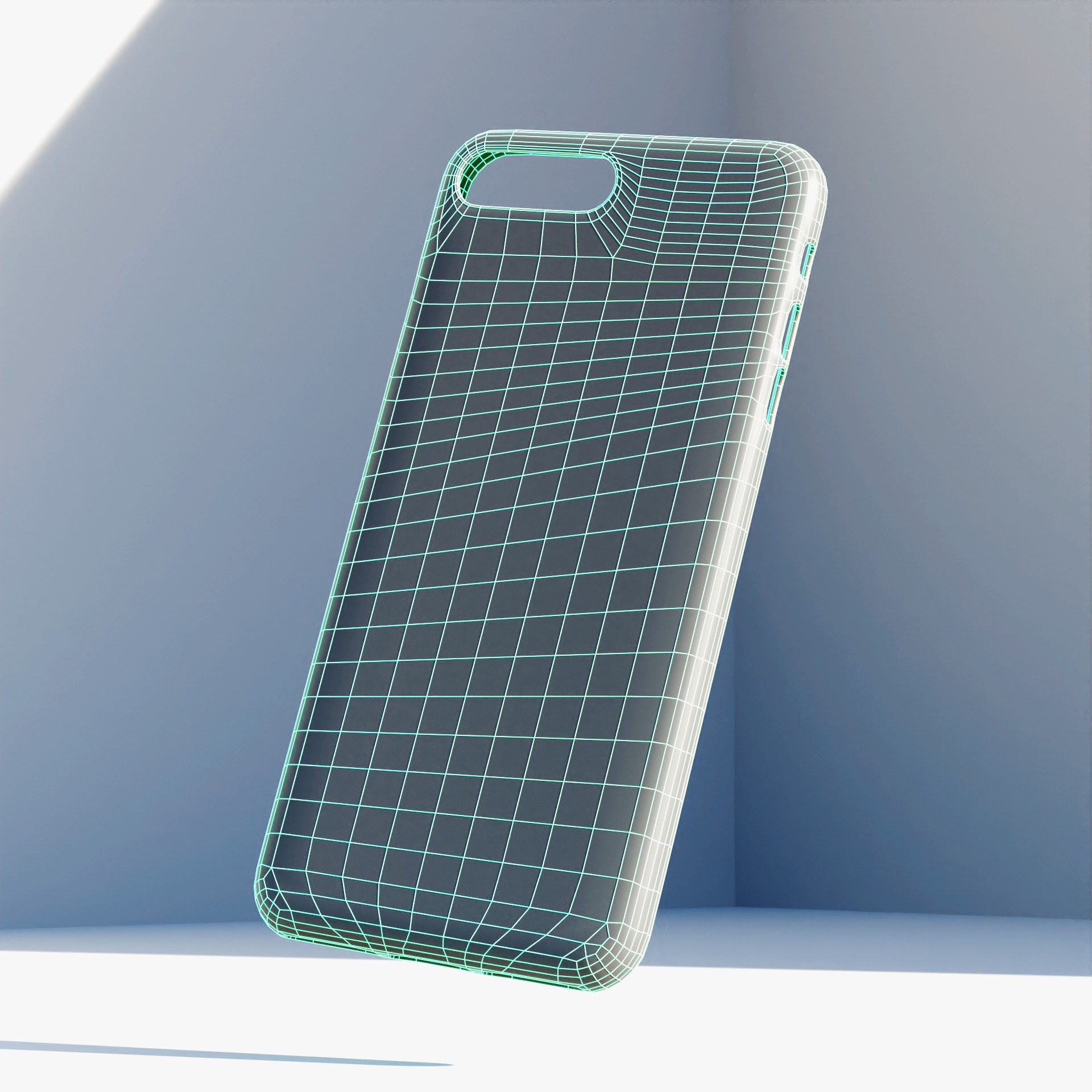iPhone 8 plus 3D Mesh - all-quad and UV Unwrapped Low-poly 3D model_5