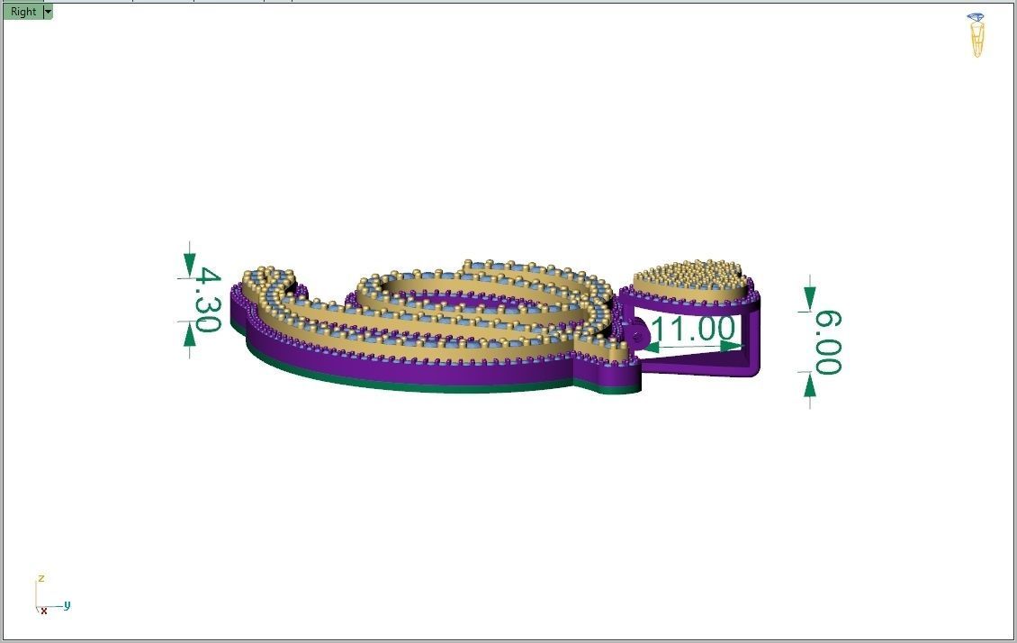 Custom Cursive Initial D Letter Diamond Pendant A to Z Alphabet 3D print model_8