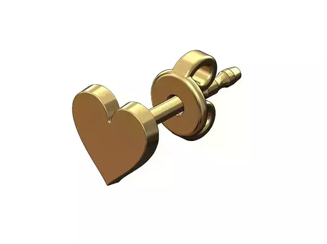 Hearts playing cards stud earring