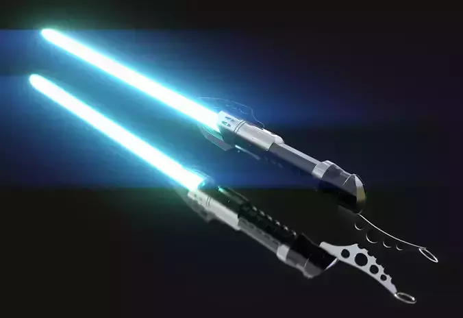 Scifi Lightsaber weapon AAA PBR asset Game 3 - VR - AR - LODs Low-poly 3D model